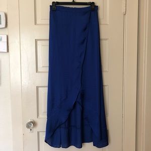 Show me your Mumu blue tulip high slit skirt